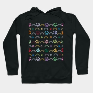 Colorful rainbow and paw prints Hoodie